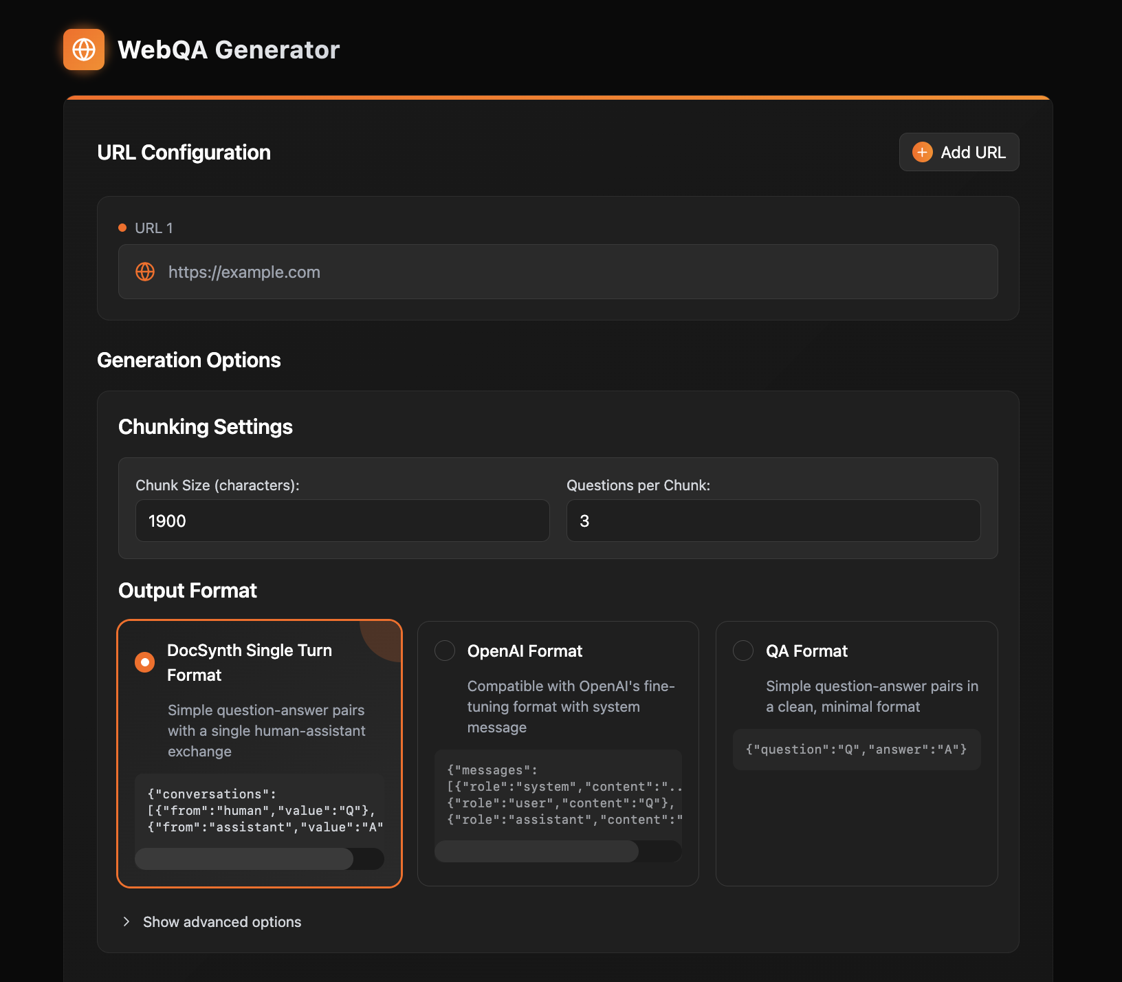WebQA Generator Overview